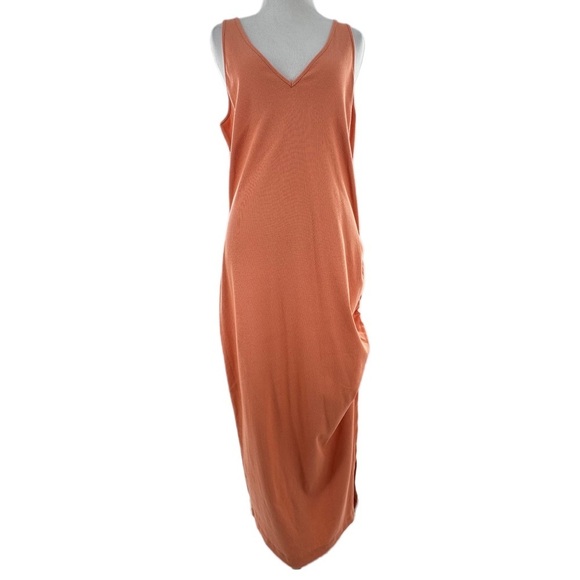 A new day womens dress size XL orange sherbet ribbed knit scrunched maxi - Picture 13 of 13